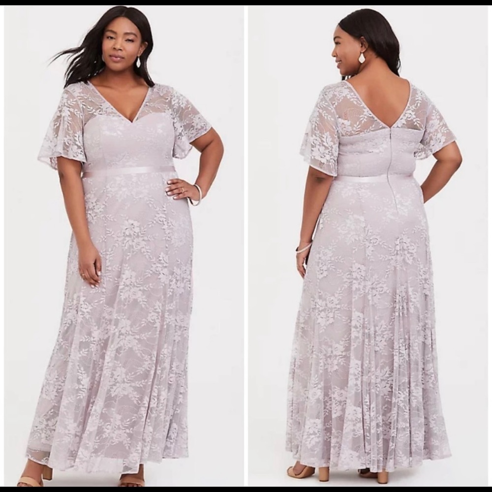 SPECIAL OCCASION LILAC PURPLE LACE GOWN